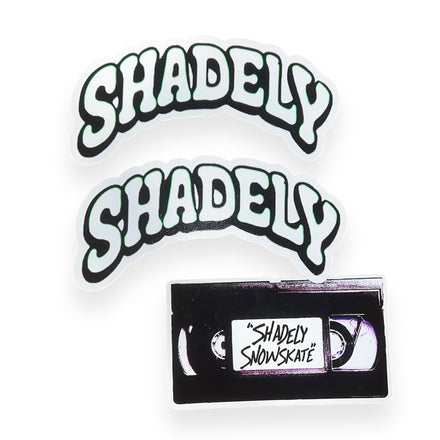 Shadely Sticker Pack 5” Arc Logos + 4” Snowskate Tape