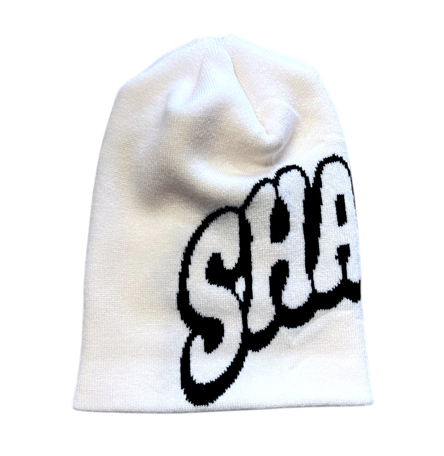 Shadely Knit Wraparound Beanie - White