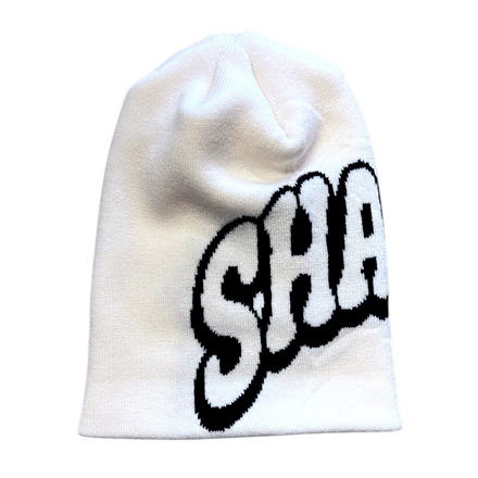 Shadely Knit Wraparound Beanie - White
